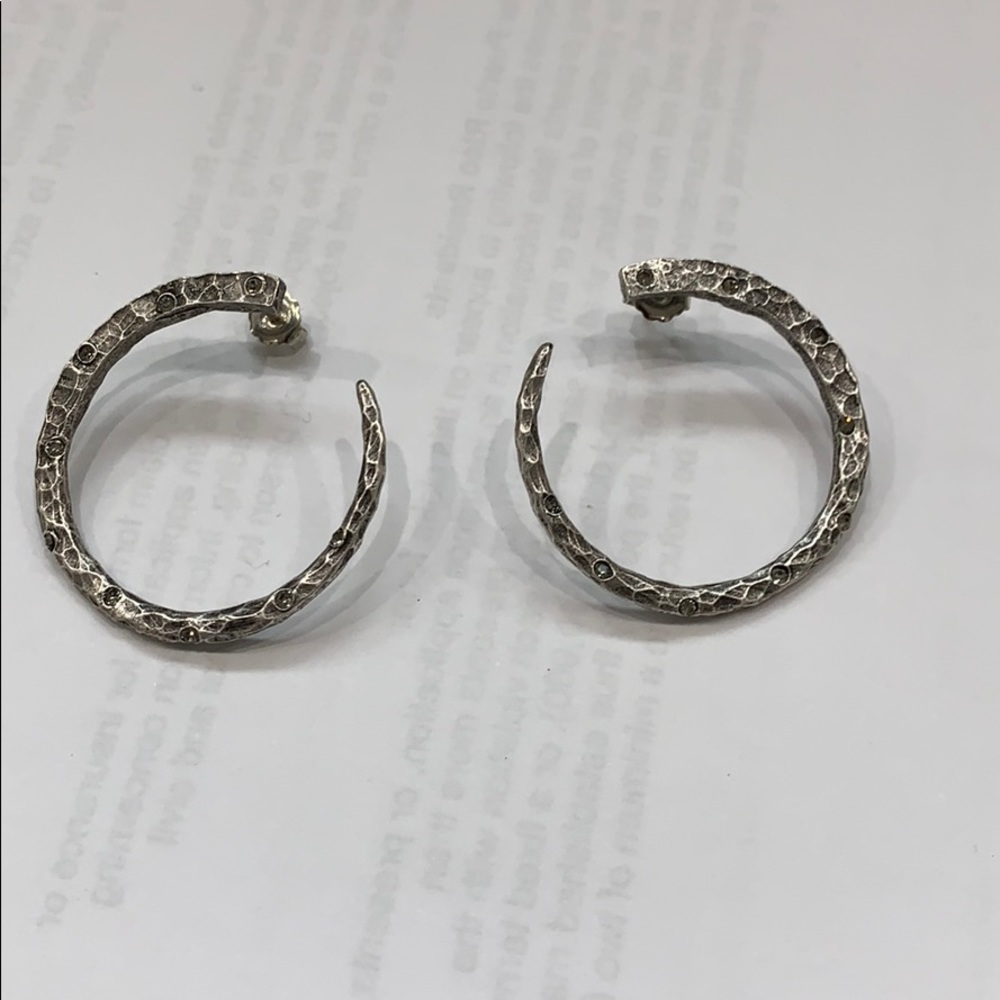 Tat2 Designs Hoop Earrings vintage Silver